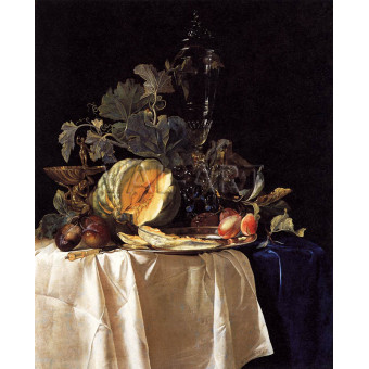 РЕПРОДУКЦИИ НА КАРТИНИ Натюрморт с плодове и кристална ваза (1652)